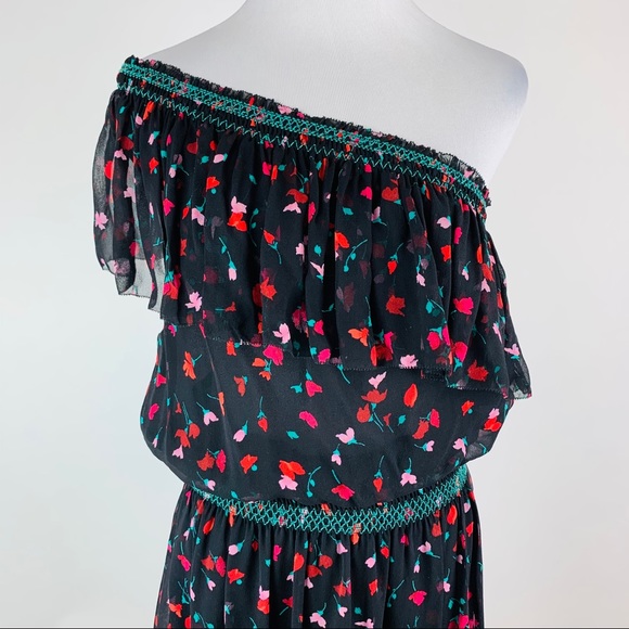 Joie Hafsa Silk Floral One Shoulder Dress Medium - Picture 4 of 13